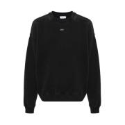 Off White Logo Sweatshirt med Distressed Effekt Black, Herr