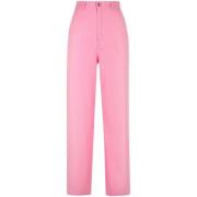 Bally Rose Pink Bomull Appliqué Logo Jeans Pink, Dam