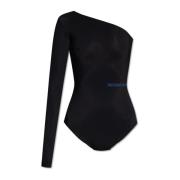 MM6 Maison Margiela Bodysuit med en lång ärm Black, Dam