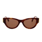 Fendi Glamour Cat-Eye Solglasögon i Mörkbrun Brown, Unisex