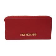Love Moschino Röd plånbok med dragkedja och mynt- och kortfack Red, Da...