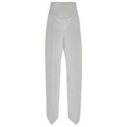 Sportmax Straight Trousers White, Dam