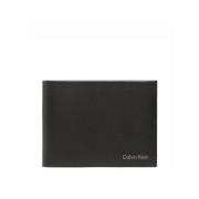 Calvin Klein Kompakt Läderplånbok för Män Black, Herr