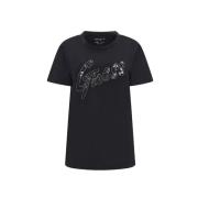 Guess Spets Logo Easy T-shirt Kollektion Black, Dam