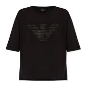 Emporio Armani T-shirt med logotyp Black, Dam