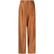 Forte Forte Straight Trousers Brown, Dam