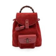 Gucci Vintage Pre-owned Mocka ryggsckar Red, Dam