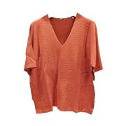 Aspesi Lax V-ringad Kortärmad T-shirt Orange, Dam