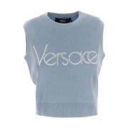 Versace Round-neck Knitwear Blue, Dam