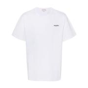 Alexander McQueen Logo Vit T-shirt Kort Ärm Rund Hals White, Herr