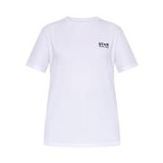 Golden Goose Stiligt Logotryck T-shirt för Kvinnor White, Dam