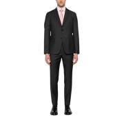 Z Zegna Single Breasted Suits Black, Herr