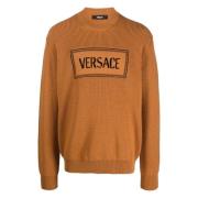 Versace Round-neck Knitwear Orange, Herr