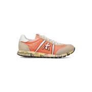 Premiata Vintage Edition Orange Nylon Läder Sneaker Multicolor, Herr