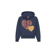 Kenzo Hjärtmönster Hoodie Tröja Blue, Dam