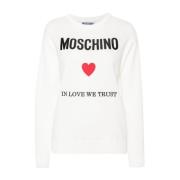 Moschino Round-neck Knitwear White, Dam