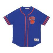 Mitchell & Ness NBA Vintage Logo Button Front Jersey Blue, Herr