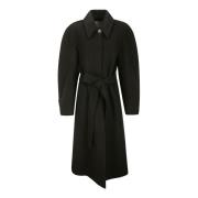 Sportmax Belted Coats Black, Dam