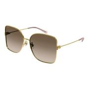 Gucci Gold/Brown Shaded Sunglasses Yellow, Dam