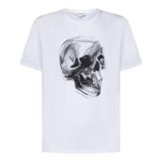 Alexander McQueen T-shirt med Dragonfly Skull print White, Herr