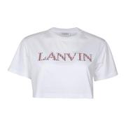 Lanvin Vit Bomull T-shirt med Logotyp White, Dam