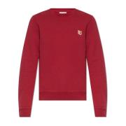 Maison Kitsuné Sweatshirt med logotyp Red, Dam