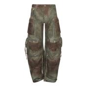 The Attico Grön Camouflage Jeans för Kvinnor Green, Dam