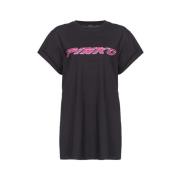 Pinko Svart Bomull Jersey T-shirt Telesto Black, Dam