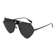 Alexander McQueen Black/Grey Sunglasses Black, Unisex