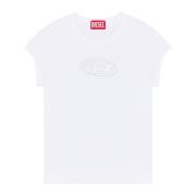 Diesel T-shirt med peekaboo-logga White, Dam