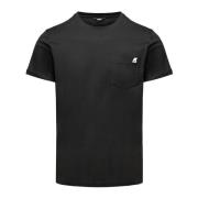 K-Way Svart stilfull T-shirt för män Black, Herr