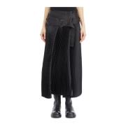 Junya Watanabe Veckad kjol med bälte Black, Dam