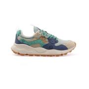 Flower Mountain Beige Azure Light Blue Herr Sneakers Multicolor, Herr