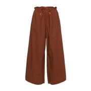 Forte Forte Wide Trousers Brown, Dam