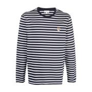 Maison Kitsuné Marinrandig Fox Logo Långärmad T-shirt Blue, Herr