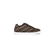 Fendi Brun Mesh Låg Topp Sneakers Brown, Herr