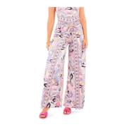 Guess Wide Trousers Multicolor, Dam