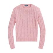 Polo Ralph Lauren Bomullskabelstickad rundhalsad tröja Pink, Dam