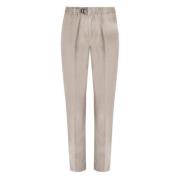 White Sand Slim-fit Trousers Beige, Dam