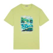 Paul & Shark Lime Riviera Print T-shirt Green, Herr