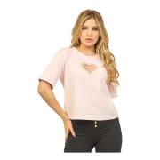Jijil Rosa T-shirt med hjärtöppning Pink, Dam
