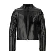 Courrèges Leather Jackets Black, Herr