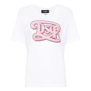 Dsquared2 Bomull Jersey T-shirt White, Dam