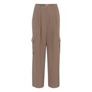 Soaked in Luxury Wide Trousers Brown, Dam