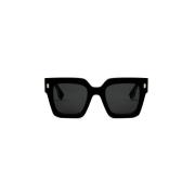 Fendi Fyrkantiga solglasögon med djärvt logotyp Black, Dam