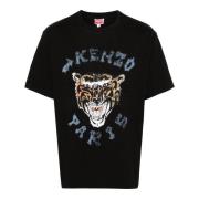 Kenzo Tiger Head Svart T-shirt Jersey Black, Herr