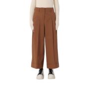 Pt01 Wide Trousers Brown, Dam