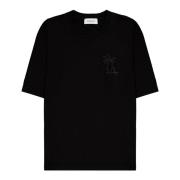 Laneus Svart Palm Logo T-shirt Black, Unisex