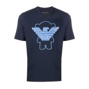 Emporio Armani Bear Manga T-Shirt Sweatshirt Blue, Herr