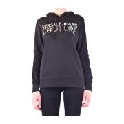 Versace Jeans Couture Svart Sweatshirt för Kvinnor - Aw21 Kollektion B...